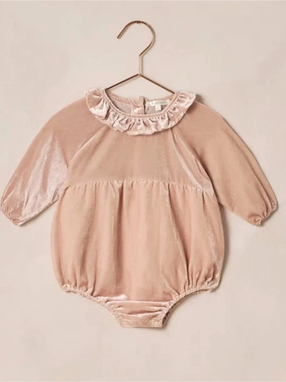 Noralee 3m nwt Adeline romper in rose Baby Pink Ruffle Collar Bodysuit